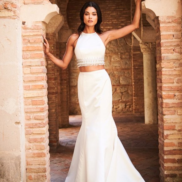 Sherri Hill 51581 Ivory Two Piece Mermaid Dress - Picture 2 of 6